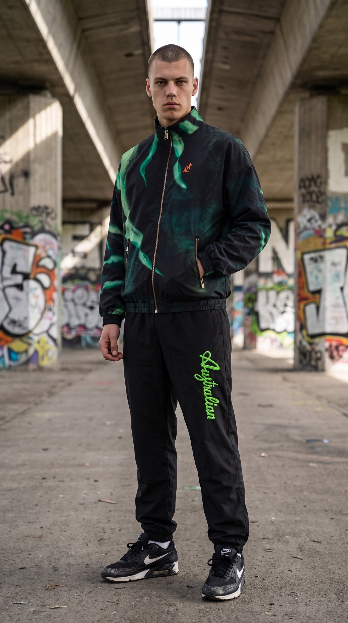 Australian Gabber Archive Print Jacket Blanca + FREE SOCKS