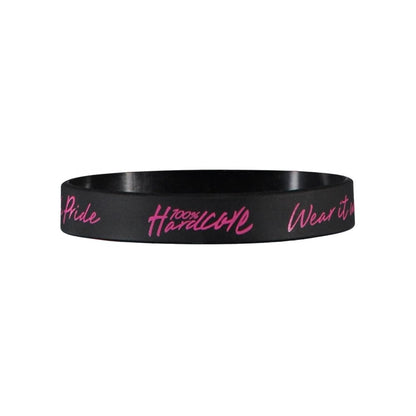 100% Hardcore Wristband Black / Pink - GABBERPLANET