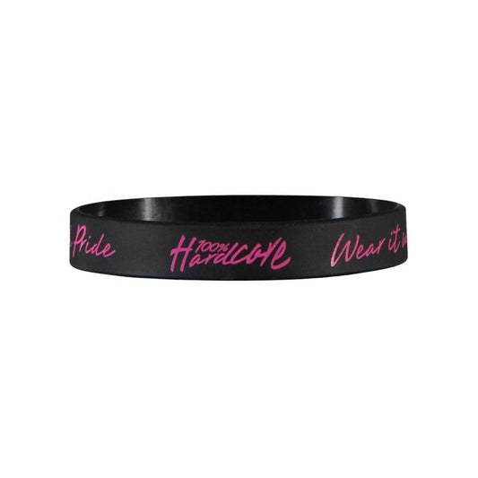 100% Hardcore Wristband Black / Pink - GABBERPLANET