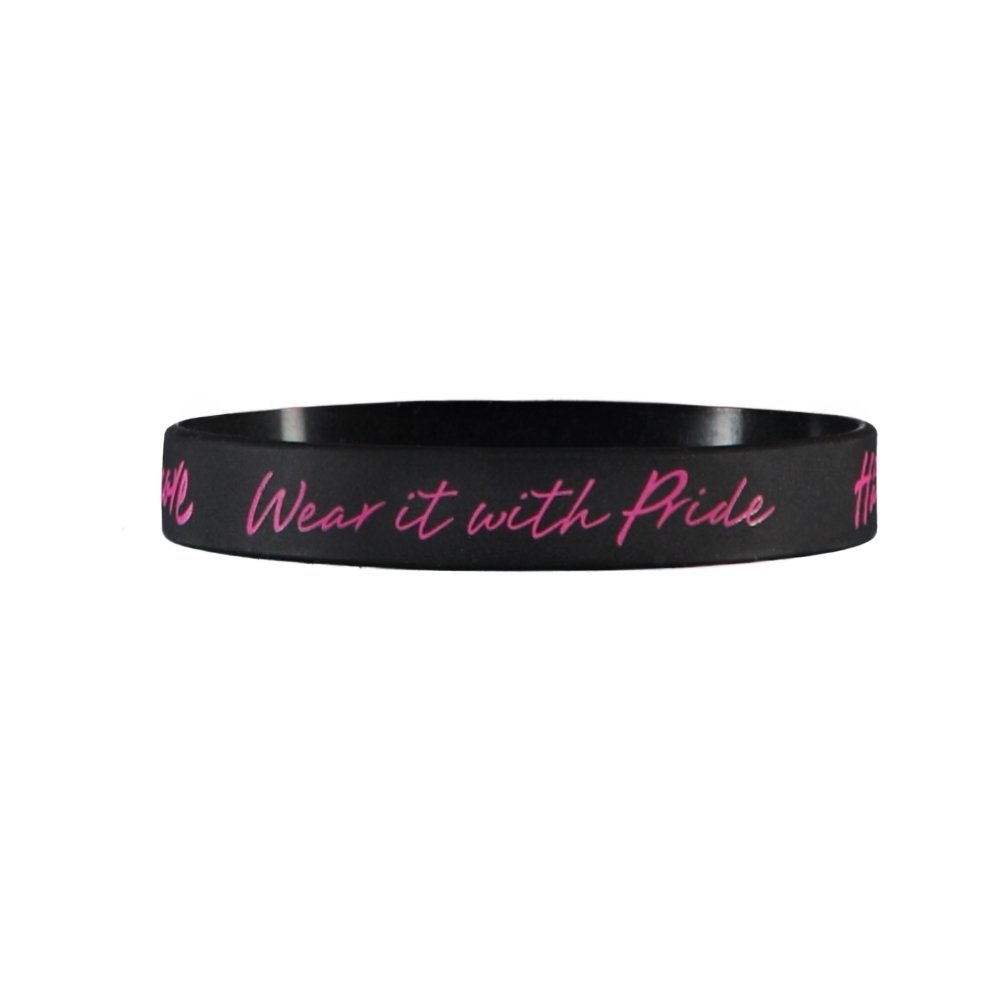 100% Hardcore Wristband Black / Pink - GABBERPLANET