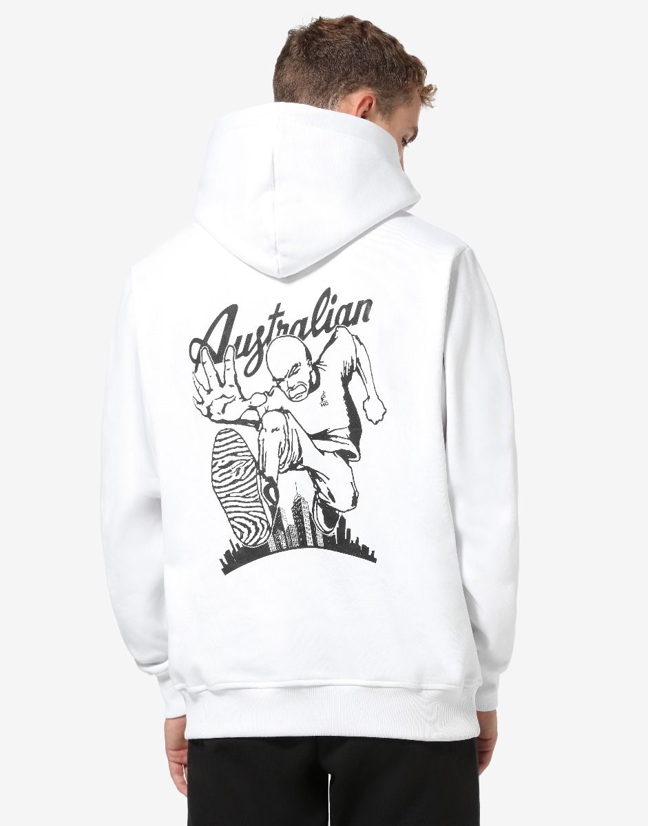 Australian Gabber Hardcourt Hoodie White HCUFE0053-002 - GABBERPLANET