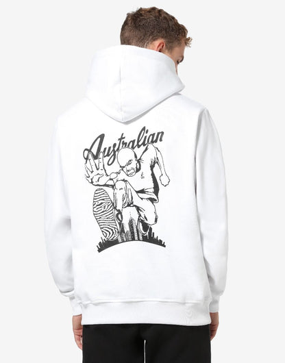 Australian Gabber Hardcourt Hoodie White HCUFE0053-002 - GABBERPLANET