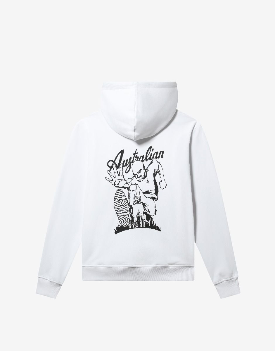 Australian Gabber Hardcourt Hoodie White HCUFE0053-002 - GABBERPLANET
