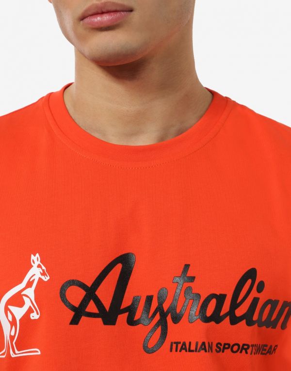 Australian Gabber T-Shirt Big Logo Orange